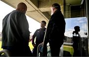 28 June 2022; Dave Heffernan speaks to members of the media during a media conference after Ireland rugby squad training at North Harbour Stadium in Auckland, New Zealand. Photo by Brendan Moran/Sportsfile