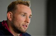 28 June 2022; Kieran Treadwell during a media conference after Ireland rugby squad training at North Harbour Stadium in Auckland, New Zealand. Photo by Brendan Moran/Sportsfile