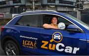 28 June 2022; ZuCar are the new title sponsors of the All-Ireland Ladies Minor Football Championships. This announcement extends the partnership between the Ladies Gaelic Football Association and ZuCar, who are the LGFA’s official Performance Partner and Gaelic4Teens sponsors. In attendance at Croke Park to mark the announcement is Wicklow player and ZuCar #Gaelic4Teens ambassador Jackie Kinch. Photo by Ramsey Cardy/Sportsfile