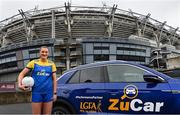 28 June 2022; ZuCar are the new title sponsors of the All-Ireland Ladies Minor Football Championships. This announcement extends the partnership between the Ladies Gaelic Football Association and ZuCar, who are the LGFA’s official Performance Partner and Gaelic4Teens sponsors. In attendance at Croke Park to mark the announcement is Dublin footballer Niamh Hetherton. Photo by Ramsey Cardy/Sportsfile