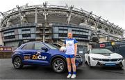 28 June 2022; ZuCar are the new title sponsors of the All-Ireland Ladies Minor Football Championships. This announcement extends the partnership between the Ladies Gaelic Football Association and ZuCar, who are the LGFA’s official Performance Partner and Gaelic4Teens sponsors. In attendance at Croke Park to mark the announcement is Antrim captain and ZuCar #Gaelic4Teens ambassador, Cathy Carey. Photo by Ramsey Cardy/Sportsfile