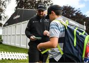28 June 2022; Shane Lowry of Ireland with young supporters during a practice round in advance of the Horizon Irish Open Golf Championship at Mount Juliet Golf Club in Thomastown, Kilkenny. Photo by Eóin Noonan/Sportsfile