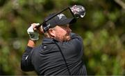 28 June 2022; Shane Lowry of Ireland tees off on the 15th hole during a practice round in advance of the Horizon Irish Open Golf Championship at Mount Juliet Golf Club in Thomastown, Kilkenny. Photo by Eóin Noonan/Sportsfile