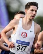 26 June 2022; Paul Robinson of St Coca's AC, Kildare, competing in the men's 1500m during day two of the Irish Life Health National Senior Track and Field Championships 2022 at Morton Stadium in Dublin. Photo by George Tewkesbury/Sportsfile