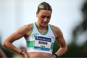 26 June 2022; Sophie Becker of Raheny Shamrock AC, Dublin, before competing in the women's 400m during day two of the Irish Life Health National Senior Track and Field Championships 2022 at Morton Stadium in Dublin. Photo by George Tewkesbury/Sportsfile