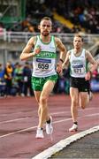 26 June 2022; Kieran Kelly of Raheny Shamrock AC, Dublin, competing in the men's 5000m during day two of the Irish Life Health National Senior Track and Field Championships 2022 at Morton Stadium in Dublin. Photo by Sam Barnes/Sportsfile
