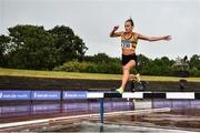 26 June 2022; Michelle Finn of Leevale AC, Cork, competing in the women's 3000m steeplechase during day two of the Irish Life Health National Senior Track and Field Championships 2022 at Morton Stadium in Dublin. Photo by Sam Barnes/Sportsfile