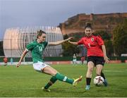 27 June 2022; Heather Payne of Republic of Ireland in action against Natia Danelia of Georgia during the FIFA Women's World Cup 2023 Qualifier match between Georgia and Republic of Ireland at Tengiz Burjanadze Stadium in Gori, Georgia. Photo by Stephen McCarthy/Sportsfile