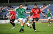 27 June 2022; Nino Pasikashvili of Georgia in action against Jessica Ziu of Republic of Ireland during the FIFA Women's World Cup 2023 Qualifier match between Georgia and Republic of Ireland at Tengiz Burjanadze Stadium in Gori, Georgia. Photo by Stephen McCarthy/Sportsfile