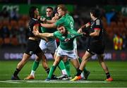 29 June 2022; Players from both sides square up to each other during the match between the Maori All Blacks and Ireland at the FMG Stadium in Hamilton, New Zealand. Photo by Brendan Moran/Sportsfile