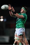 29 June 2022; Joe McCarthy of Ireland wins possession in the lineout during the match between the Maori All Blacks and Ireland at the FMG Stadium in Hamilton, New Zealand. Photo by Brendan Moran/Sportsfile