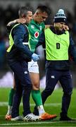 29 June 2022; James Hume of Ireland is assisted from the pitch to receive medical attention for an injury during the match between the Maori All Blacks and Ireland at the FMG Stadium in Hamilton, New Zealand. Photo by Brendan Moran/Sportsfile