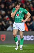 29 June 2022; Michael Lowry of Ireland after his side's defeat in the match between the Maori All Blacks and Ireland at the FMG Stadium in Hamilton, New Zealand. Photo by Brendan Moran/Sportsfile