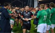 29 June 2022; Maori All Blacks co-captain TJ Perenara and his team are applauded off by Ireland after the match between the Maori All Blacks and Ireland at the FMG Stadium in Hamilton, New Zealand. Photo by Brendan Moran/Sportsfile