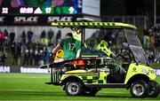 29 June 2022; Cian Healy of Ireland leaves the pitch on a medical cart during the match between the Maori All Blacks and Ireland at the FMG Stadium in Hamilton, New Zealand. Photo by Brendan Moran/Sportsfile
