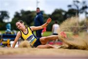 25 June 2022; Grace Fitzgerald of Tipperary Town AC, Tipperary, competing in the women's triple jump during day one of the Irish Life Health National Senior Track and Field Championships 2022 at Morton Stadium in Dublin. Photo by Ramsey Cardy/Sportsfile
