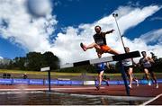 25 June 2022; Jayme Rossiter of Clonliffe Harriers AC, Dublin, competing in the men's 3000m steeplechase during day one of the Irish Life Health National Senior Track and Field Championships 2022 at Morton Stadium in Dublin. Photo by Ramsey Cardy/Sportsfile