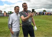 29 June 2022; Former Republic of Ireland footballers Robbie Keane, left, and John O'Shea during the Horizon Irish Open Golf Championship Pro-Am at Mount Juliet Golf Club in Thomastown, Kilkenny. Photo by Eóin Noonan/Sportsfile