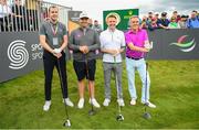 29 June 2022; Former Republic of Ireland footballer John O'Shea, golfer Marcus Armitage, former Republic of Ireland footballer Robbie Keane and actor Jimmy Nesbitt before the Horizon Irish Open Golf Championship Pro-Am at Mount Juliet Golf Club in Thomastown, Kilkenny. Photo by Eóin Noonan/Sportsfile