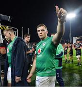 29 June 2022; Gavin Coombes of Ireland acknowledges supporters after the match between the Maori All Blacks and Ireland at the FMG Stadium in Hamilton, New Zealand. Photo by Brendan Moran/Sportsfile