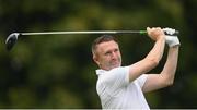 29 June 2022; Former Republic of Ireland footballer Robbie Keane watches his drive on the eighth tee box during the Horizon Irish Open Golf Championship Pro-Am at Mount Juliet Golf Club in Thomastown, Kilkenny. Photo by Eóin Noonan/Sportsfile