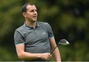 29 June 2022; Former Republic of Ireland footballer John O'Shea watches his drive on the eighth tee box during the Horizon Irish Open Golf Championship Pro-Am at Mount Juliet Golf Club in Thomastown, Kilkenny. Photo by Eóin Noonan/Sportsfile