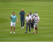 29 June 2022; Former Galway hurler Joe Canning, left, with former Ulster and Ireland rugby player Rory Best during the Horizon Irish Open Golf Championship Pro-Am at Mount Juliet Golf Club in Thomastown, Kilkenny. Photo by Eóin Noonan/Sportsfile