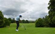 29 June 2022; Former Leinster and Ireland rugby player Rob Kearney takes his tee shot on eighth during the Horizon Irish Open Golf Championship Pro-Am at Mount Juliet Golf Club in Thomastown, Kilkenny. Photo by Eóin Noonan/Sportsfile