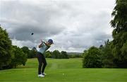 29 June 2022; Former Leinster and Ireland rugby player Rob Kearney takes his tee shot on eighth during the Horizon Irish Open Golf Championship Pro-Am at Mount Juliet Golf Club in Thomastown, Kilkenny. Photo by Eóin Noonan/Sportsfile