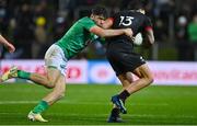 29 June 2022; Jimmy O’Brien of Ireland tackles Billy Proctor of Maori All Blacks during the match between the Maori All Blacks and Ireland at the FMG Stadium in Hamilton, New Zealand. Photo by Brendan Moran/Sportsfile