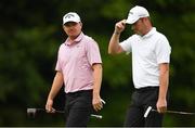 30 June 2022; James Morrison of England, left, and Marc Warren of Scotland walk up the 16th fairway during day one of the Horizon Irish Open Golf Championship at Mount Juliet Golf Club in Thomastown, Kilkenny. Photo by Eóin Noonan/Sportsfile