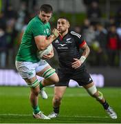 29 June 2022; Nick Timoney of Ireland in action against TJ Perenara of Maori All Blacks during the match between the Maori All Blacks and Ireland at the FMG Stadium in Hamilton, New Zealand. Photo by Brendan Moran/Sportsfile