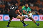 29 June 2022; Bundee Aki of Ireland in action against Bailyn Sullivan of Maori All Blacks during the match between the Maori All Blacks and Ireland at the FMG Stadium in Hamilton, New Zealand. Photo by Brendan Moran/Sportsfile