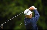 30 June 2022; Niall Kearney of Ireland watches his drive from the ninth tee box during day one of the Horizon Irish Open Golf Championship at Mount Juliet Golf Club in Thomastown, Kilkenny. Photo by Eóin Noonan/Sportsfile