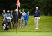 30 June 2022; Niall Kearney of Ireland, right, reacts after chipping on to the eighth green during day one of the Horizon Irish Open Golf Championship at Mount Juliet Golf Club in Thomastown, Kilkenny. Photo by Eóin Noonan/Sportsfile