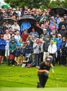 1 July 2022; Spectators watch as Padraig Harrington of Ireland lines up a putt on the ninth green during day two of the Horizon Irish Open Golf Championship at Mount Juliet Golf Club in Thomastown, Kilkenny. Photo by Eóin Noonan/Sportsfile