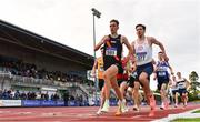 26 June 2022; Cathal Doyle of Clonliffe Harriers AC, Dublin, left and Paul Robinson of St Coca's AC, Kildare, competing in the men's 1500m during day two of the Irish Life Health National Senior Track and Field Championships 2022 at Morton Stadium in Dublin. Photo by Sam Barnes/Sportsfile