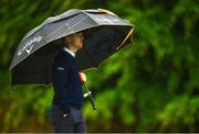 1 July 2022; David Horsey of England shelters under an umbrella during day two of the Horizon Irish Open Golf Championship at Mount Juliet Golf Club in Thomastown, Kilkenny. Photo by Eóin Noonan/Sportsfile