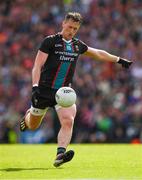 26 June 2022; Cillian O'Connor of Mayo takes a free kick during the GAA Football All-Ireland Senior Championship Quarter-Final match between Kerry and Mayo at Croke Park, Dublin. Photo by Ray McManus/Sportsfile