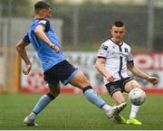 1 July 2022; Darragh Leahy of Dundalk in action against Dylan Duffy of UCD during the SSE Airtricity League Premier Division match between Dundalk and UCD at Oriel Park in Dundalk, Louth. Photo by Harry Murphy/Sportsfile