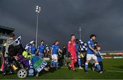 1 July 2022; Finn Harps captain Barry McNamee leads his side out past members of the Little Blue Heroes Foundation before the SSE Airtricity League Premier Division match between Finn Harps and Shamrock Rovers at Finn Park in Ballybofey, Donegal. Photo by Ramsey Cardy/Sportsfile