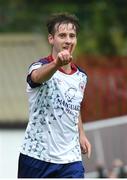 1 July 2022; Billy King of St Patrick's Athletic celebrates after scoring his side's first goal during the SSE Airtricity League Premier Division match between St Patrick's Athletic and Drogheda United at Richmond Park in Dublin. Photo by George Tewkesbury/Sportsfile