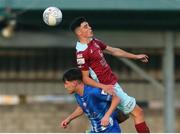1 July 2022; Luke Desmond of Cobh Ramblers in action against Martin Coughlan of Treaty United during the SSE Airtricity League First Division match between Cobh Ramblers and Treaty United at St Colman's Park in Cobh, Cork. Photo by Michael P Ryan/Sportsfile