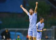 1 July 2022; Cameron McJannet of Derry City  celebrates at the final whistle after his side's victory in the SSE Airtricity League Premier Division match between Bohemians and Derry City at Dalymount Park in Dublin. Photo by Sam Barnes/Sportsfile