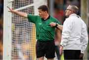 18 June 2022; Referee Colm Lyons talks to his umpires during the GAA Hurling All-Ireland Senior Championship Quarter-Final match between Clare and Wexford at the FBD Semple Stadium in Thurles, Tipperary. Photo by Ray McManus/Sportsfile