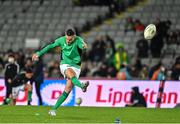 2 July 2022; Jonathan Sexton of Ireland warms up before the Steinlager Series match between the New Zealand and Ireland at Eden Park in Auckland, New Zealand. Photo by Brendan Moran/Sportsfile