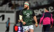 2 July 2022; Former Ireland international Michael Bent warms up before the Steinlager Series match between the New Zealand and Ireland at Eden Park in Auckland, New Zealand. Photo by Brendan Moran/Sportsfile