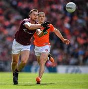 26 June 2022; Liam Silke of Galway in action against James Morgan of Armagh during the GAA Football All-Ireland Senior Championship Quarter-Final match between Armagh and Galway at Croke Park, Dublin. Photo by Ray McManus/Sportsfile