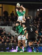 2 July 2022; Peter O’Mahony of Ireland attempts to catch the kick-off during the Steinlager Series match between the New Zealand and Ireland at Eden Park in Auckland, New Zealand. Photo by Brendan Moran/Sportsfile