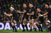 2 July 2022; New Zealand captain Sam Cane leads the Haka before the Steinlager Series match between the New Zealand and Ireland at Eden Park in Auckland, New Zealand. Photo by Brendan Moran/Sportsfile